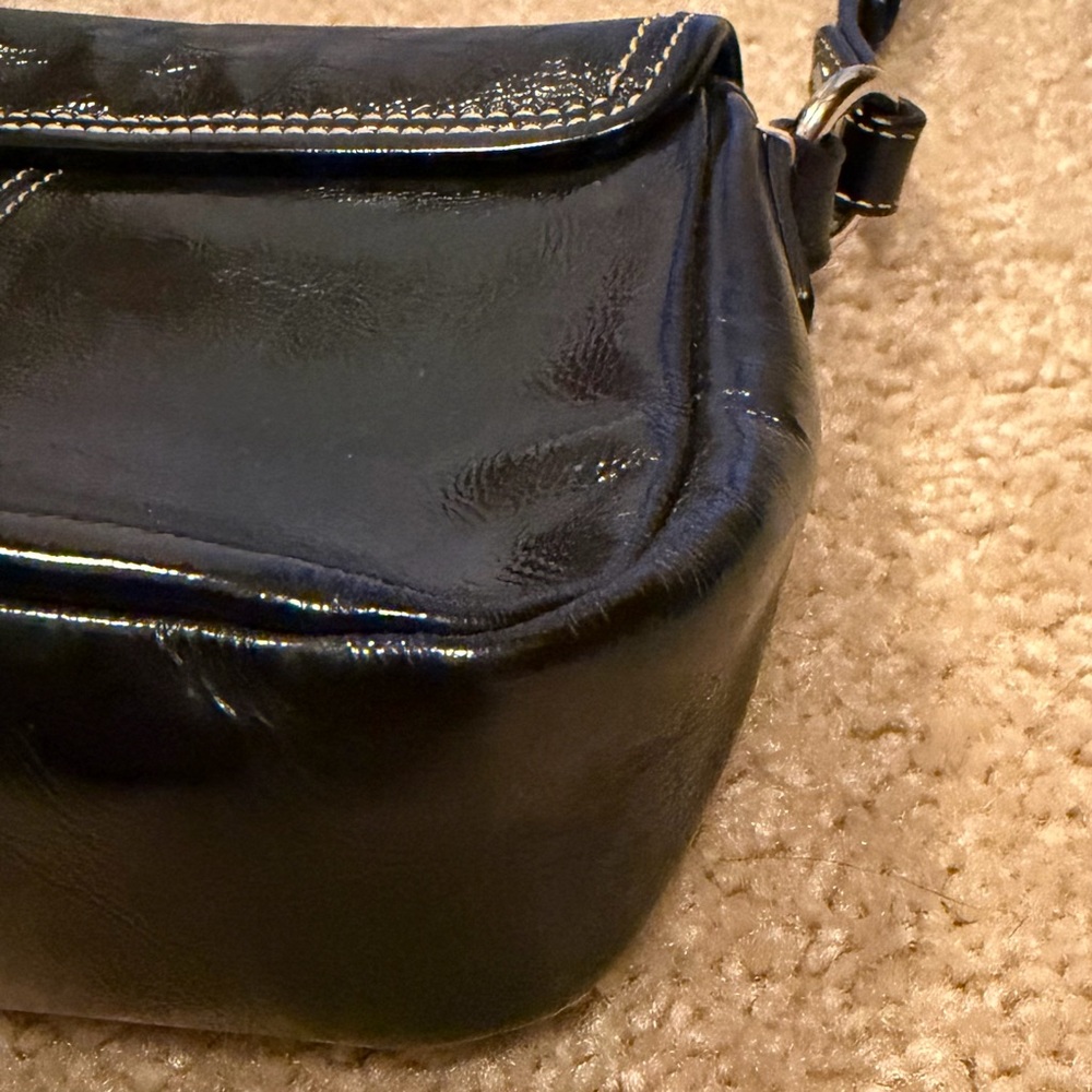 Coach Penny Turn Lock Black Patent Leather Mini Shoulder Bag - Picture 5 of 16